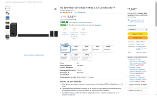 LG Soundbar 5.1.3 Canales por $7,547 | Oferta Amazon