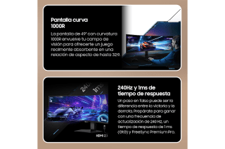 Samsung Odyssey G9 49" Dual QHD por 799€