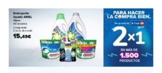 2×1 Acumula Club productos para el cuidado de la ropa en Carrefour.