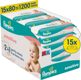 Pampers Sensitive babydoekjes (15 x 80) voor €17,33 bij Amazon