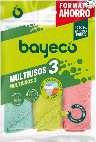 3 bayetas Bayeco Pack Multiusos 100% Microfibra por solo 0,95€