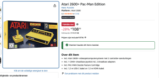Atari 2600+ Pac-Man Edition Console voor €108,70 bij Amazon