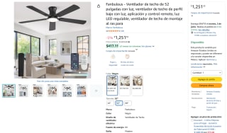 Ventilador Fanbulous 52" por $1,251 | Oferta Amazon
