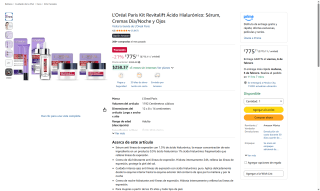 Kit Cuidado Facial Revitalift Ácido Hialurónico por $775 | Amazon