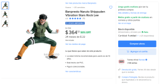 Figura Naruto Rock Lee 16 cm por $364 | Oferta Mercado Libre