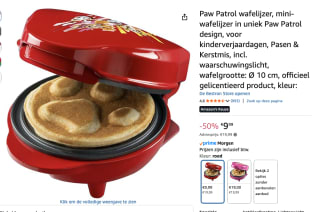 Bestron Wafelijzer Paw Patrol met hondenpootvorm voor €9,99 bij Amazon