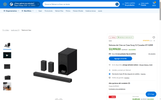 Sistema de Cine Sony 5.1 Canales por $3,599 | Oferta Walmart