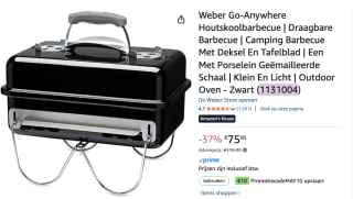 Weber Go-Anywhere Houtskool voor €65 dmv code bij Amazon