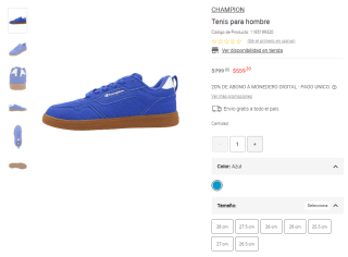 Tenis Champion Azul para Hombre por $559 | Oferta Liverpool