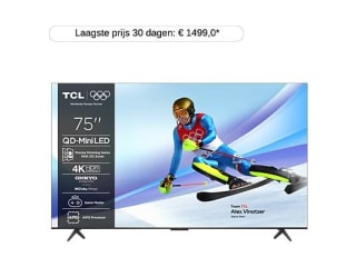 TCL 75C6KS - 75 inch - 4K QD-MiniLED - 2025 voor €799 bij de Mediamarkt