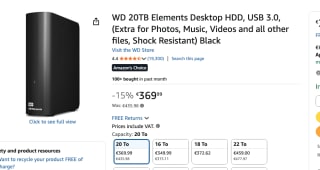 WD Elements Desktop 20TB Desktopopslag voor €370 bij Amazon