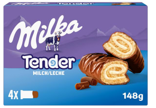 Bizcocho relleno con leche tender Milka caja 148 g por 0.95€