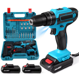 Taladro atornillador eléctrico inalámbrico 23 piezas 2 baterías por 16,44€