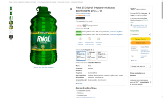 Limpiador Pinol 3.7L por $85 | Oferta Amazon