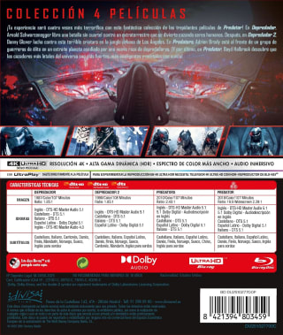 Predator Colección 4 Películas (4K UHD + Blu-ray) por 49,72€ en Amazon