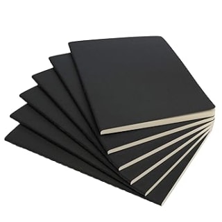 Notebooks 6-Pack – 5.5” x 8.3”, Black – £2.25