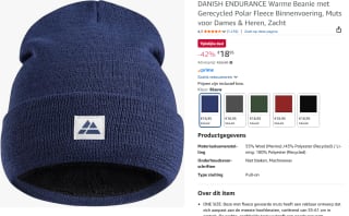 Danish Endurance Beanie met Polar Fleece voor €18,95 bij Amazon