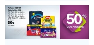 50% que Vuelve en estos Pañales desde Carrefour.