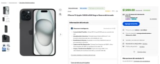 iPhone 15 128GB por $6,949 | Walmart (Santander MSI)