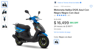 Motoneta Italika D125 por $16,499 | Mercado Libre