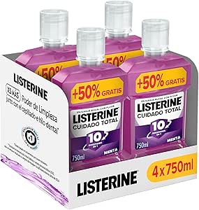 Listerine Cuidado Total (4x750 ml), enjuague bucal formato ahorro por 11.99€