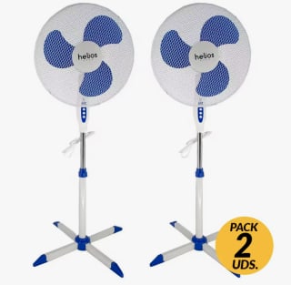 Pack 2 ventiladores pie Levante FS-40-A2 Helios Home 16" 45W blanco 125 cm por 23.98€