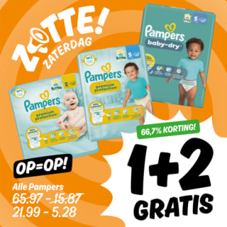 1+2 gratis op alle pampers bij poiesz-supermarkten.