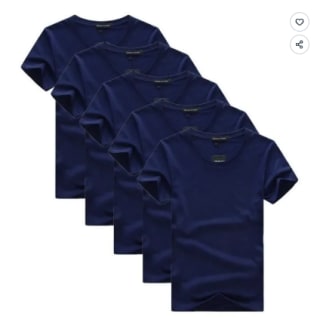 Lot de 5 T-Shirt Homme Manches Courtes Col Rond à 39,79€