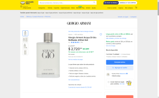 Perfume Giorgio Armani Acqua Di Gio 200ml por $1,828 | Mercado Libre