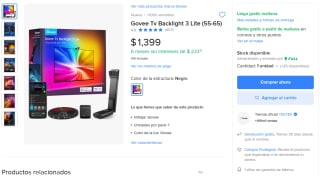 Govee Tv Backlight 3 Lite por $1,299 | Mercado Libre