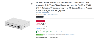 GL.iNet Comet PoE (GL-RM1PE) Remote KVM Control voor €86,39 bij Amazon