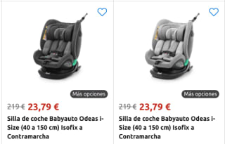 Error precio Silla de coche Babyauto Odeas i-Size por solo 23.79€