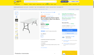 Mesa Plegable Styrka 1.80m por $674 | Oferta Mercado Libre
