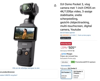 DJI Osmo Pocket 3 voor €295 dmv code bij Amazon