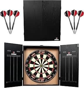 Ruthless Home Dart Board Centre Including Cabinet, Dartboard and 2 Sets of Darts