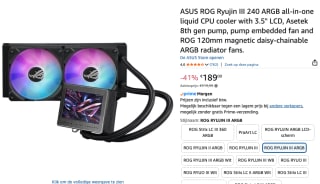 ASUS ROG RYUJIN III 240 ARGB - CPU waterkoeling voor €189 bij Amazon