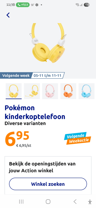 Pokémon kinderkoptelefoon voor €6,95 bij De Action