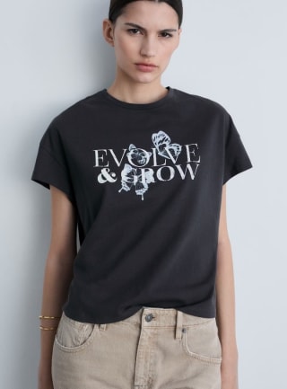 Camiseta algodón mensaje para mujer por 3.49€.