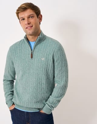 Lambswool Cable Knit Jumper from £29 – Crew Clothing