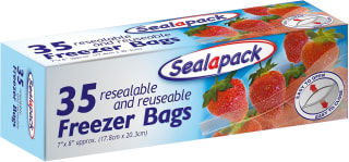 Sealapack Reusable Food and Freezer Bags – 35 Airtight, Resealable Bags for Freshness