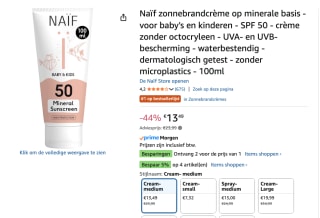 2 stuks Naïf zonnebrandcrème op minerale basis - SPF 50 voor €13,49 bij Amazon