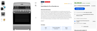 Estufa Mabe 76 cm Plata Mercury por $4,875 | Bodega Aurrera (Santander MSI)