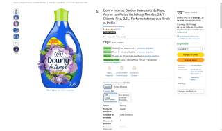 Downy Intense Garden 2.6L por $44 | Amazon