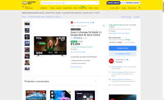 Smart TV 50" QLED TCL por $5,494 | Mercado Libre