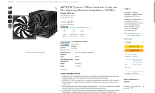 ARCTIC F12 120mm por $397 | Oferta Amazon