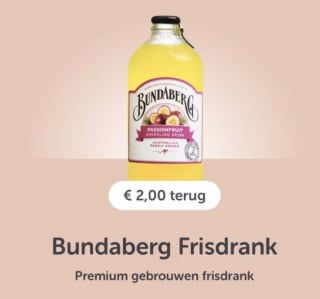 €2 cashback op Bundaberg Frisdrank Premium via Tikkie