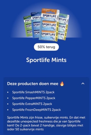 Sportlife Frozn deep mints 2-pack gratis na cashback via Tikkie