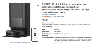 Dreame L10 Ultra Robotstofzuiger voor €349 bij Amazon