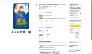 Purina Cat Chow Hogareño Sabor Carne 3kg por $136 | Amazon