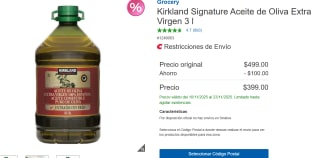Aceite Oliva 3L Kirkland por $399 | Oferta Costco